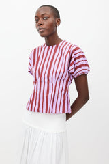 Beaufille Purple & Burgundy Ivey Striped Top
