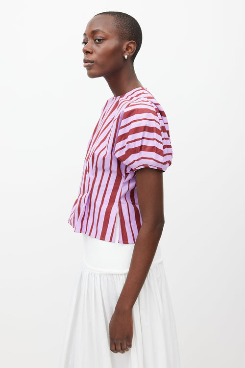 Beaufille Purple & Burgundy Ivey Striped Top