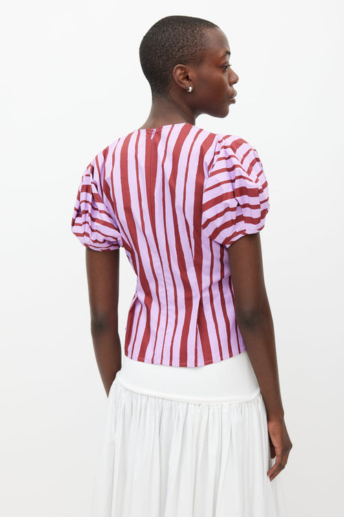 Beaufille Purple & Burgundy Ivey Striped Top