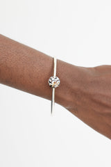 Beaufille Silver Marbled Bead Bangle