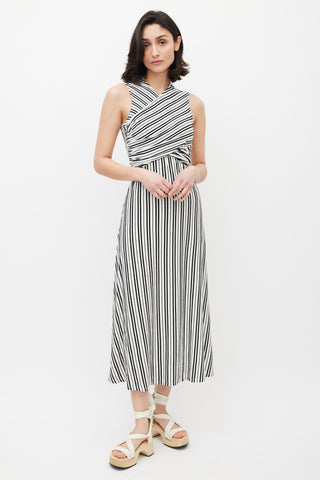 Beaufille White & Black Damia Stripe Dress