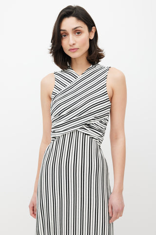 Beaufille White & Black Damia Stripe Dress