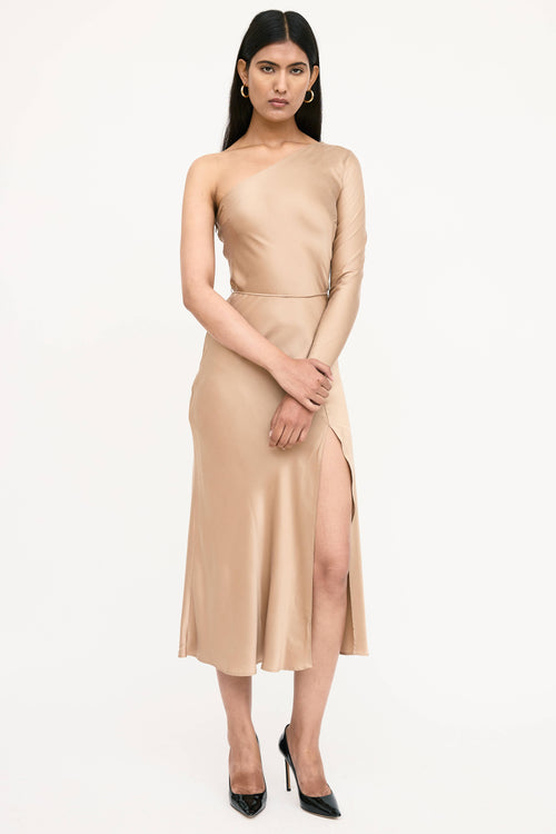 Bec + Bridge Silk Asymmetrical Tie Dress