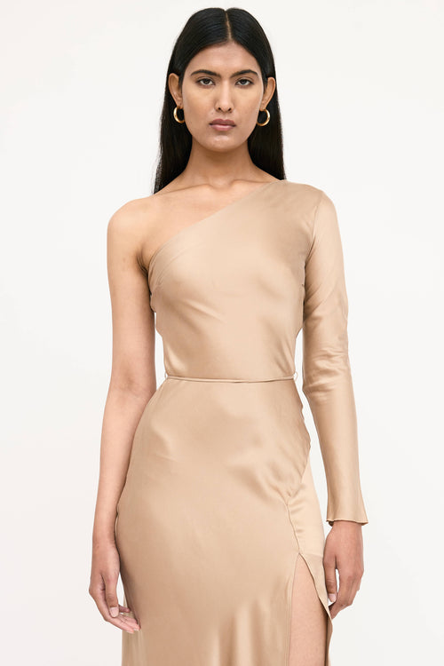 Bec + Bridge Silk Asymmetrical Tie Dress