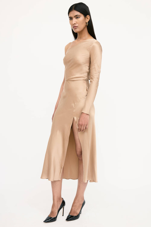 Bec + Bridge Silk Asymmetrical Tie Dress