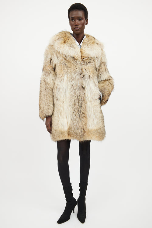 VSP Archive Brown Long Sleeve Fur Coat