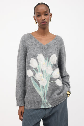 Bernadette Floral Intarsia Domenica Sweater