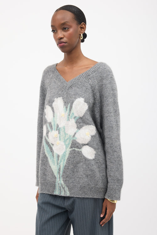 Bernadette Floral Intarsia Domenica Sweater