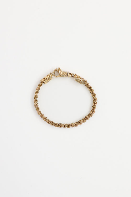 Emanuele Bicocchi Sterling Silver Gold Plated Braided Bracelet