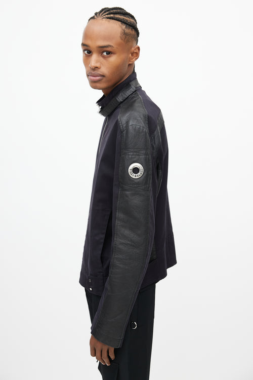 Bikkembergs Black Nylon & Leather Zip Jacket