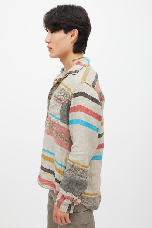 Billy Reid Beige & Multicolour Woven Shirt