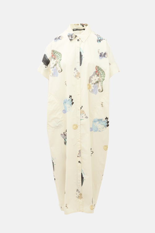 Bimba Y Lola Poplin Printed Shirt Dress