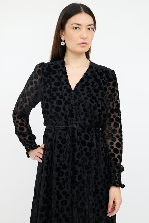 Birgitte Herskind Burnout Velvet Dot Paula Dress