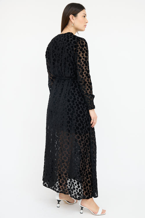 Birgitte Herskind Burnout Velvet Dot Paula Dress