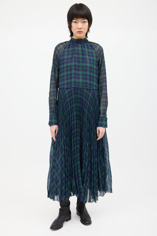 Birgitte Herskind Green & Navy Tartan Nima Dress