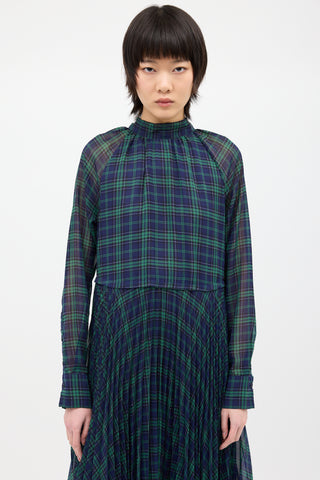 Birgitte Herskind Green & Navy Tartan Nima Dress