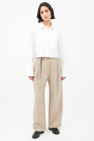 Birgitte Herskind White Cotton Samuel Cropped Shirt