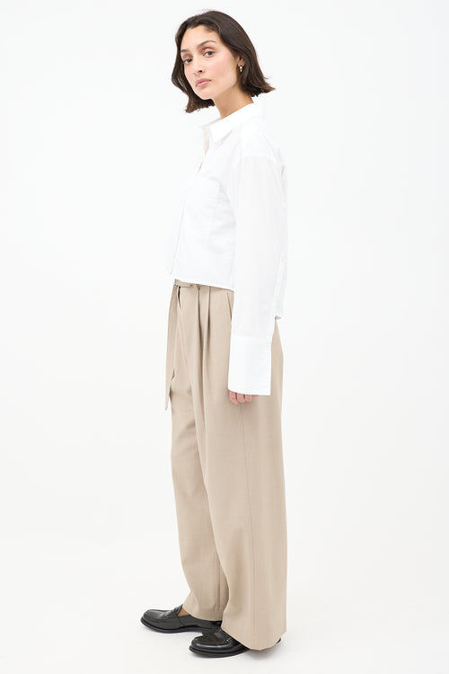 Birgitte Herskind White Cotton Samuel Cropped Shirt