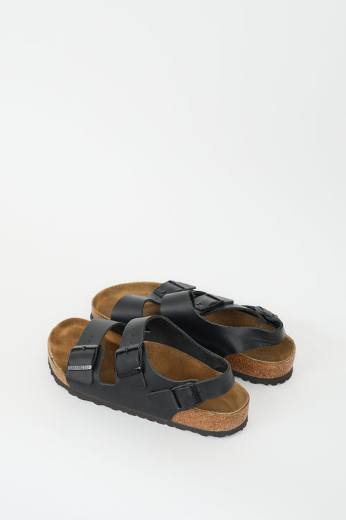 Birkenstock Black & Brown Leather Milano Slingback Slide