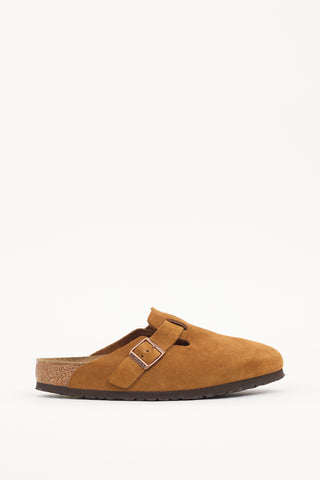 Birkenstocks Brown Suede Boston Mule