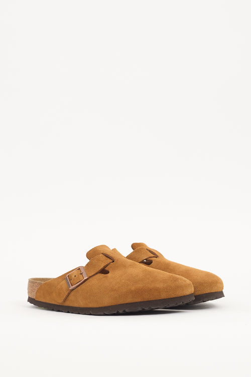 Birkenstocks Brown Suede Boston Mule