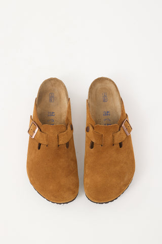 Birkenstocks Brown Suede Boston Mule