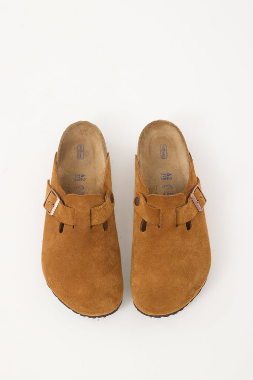 Birkenstocks Brown Suede Boston Mule