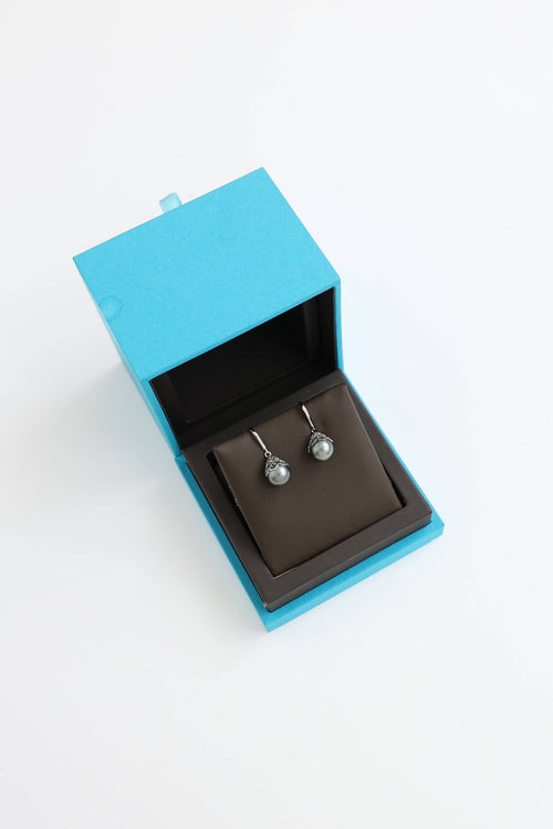 Birks18K White Gold Tahitian Cultured Pearl Earrings