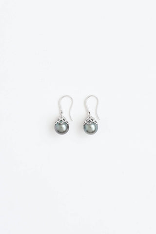 Birks18K White Gold Tahitian Cultured Pearl Earrings