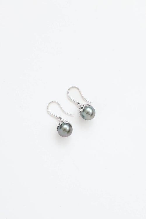 Birks18K White Gold Tahitian Cultured Pearl Earrings