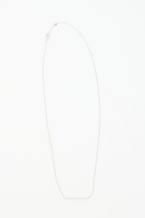 Birks 18k White Gold Rosée Du Matin Bar Necklace