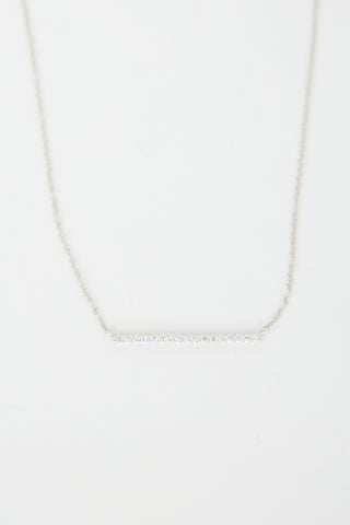 Birks 18k White Gold Rosée Du Matin Bar Necklace