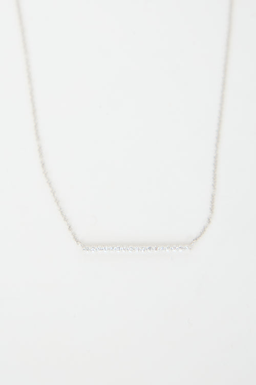 Birks 18k White Gold Rosée Du Matin Bar Necklace