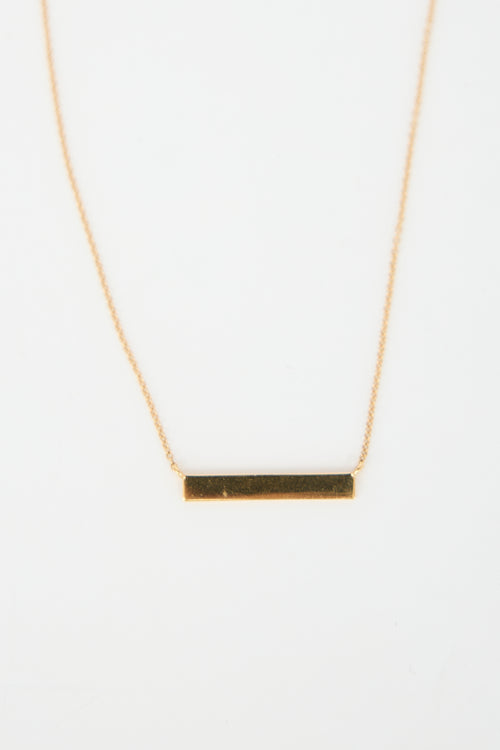 Birks 18k Gold Essentials Bar Necklace