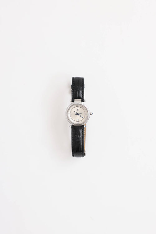 Birks Diamond & Sapphire Leather Watch