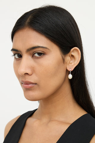 Birks 752 White Gold Pearl Drop Earring