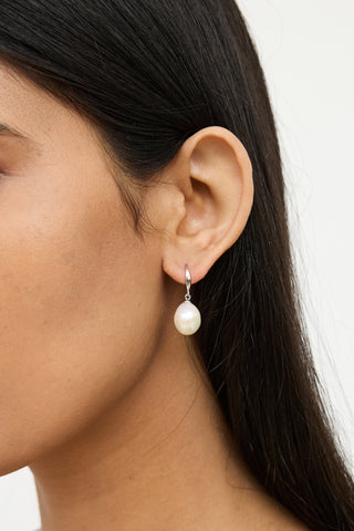 Birks 753 White Gold Pearl Drop Earring