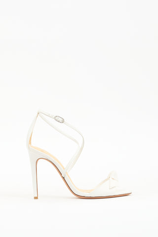 Alexandre Birman White Satin Clartina 100 Sandal