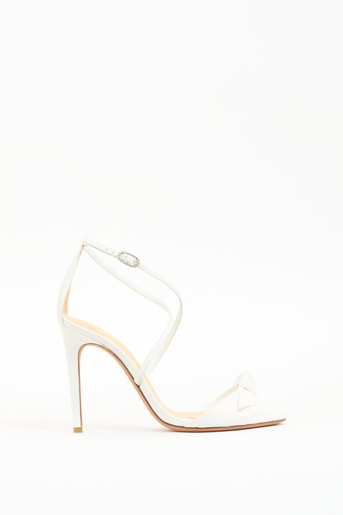 Alexandre Birman White Satin Clartina 100 Sandal