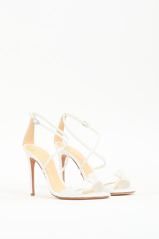 Alexandre Birman White Satin Clartina 100 Sandal