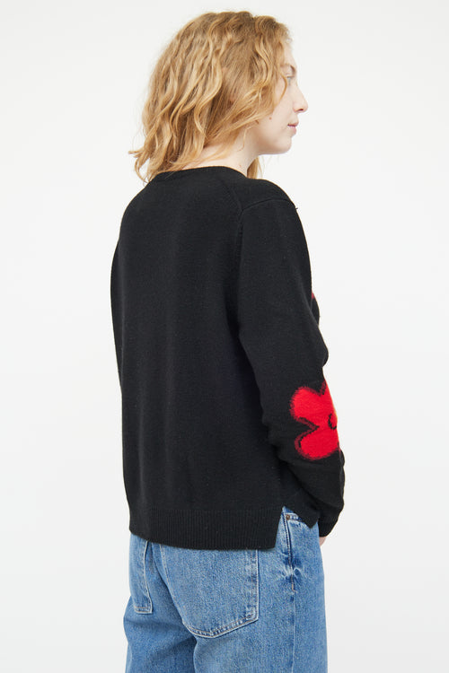 Black Goat Black & Multicolour Cashmere Knit Floral Sweater