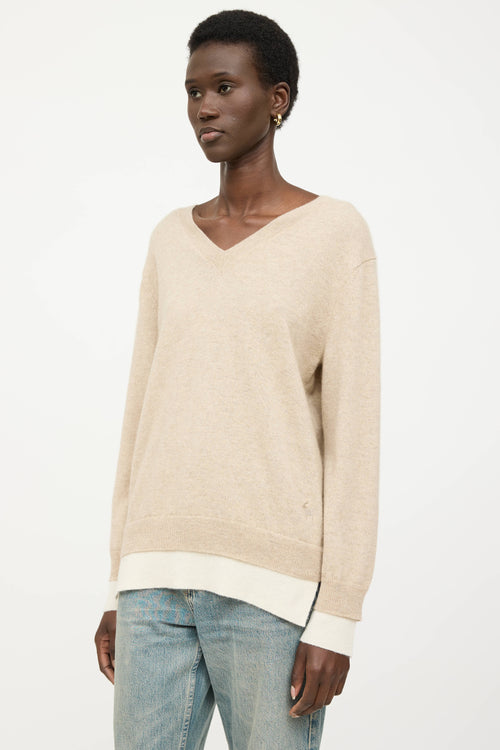 Black Goat Cashmere Knit V-Neck Sweater