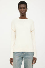 Black Goat Cashmere Knit Patterned Sweater