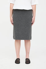 Black Goat Cashmere Midi Skirt