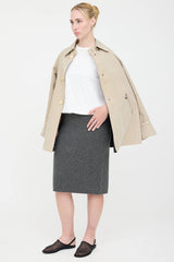 Black Goat Cashmere Midi Skirt