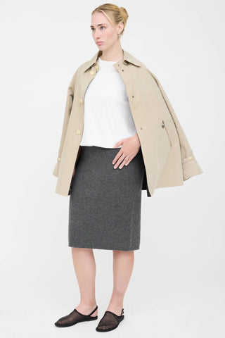 Black Goat Cashmere Midi Skirt