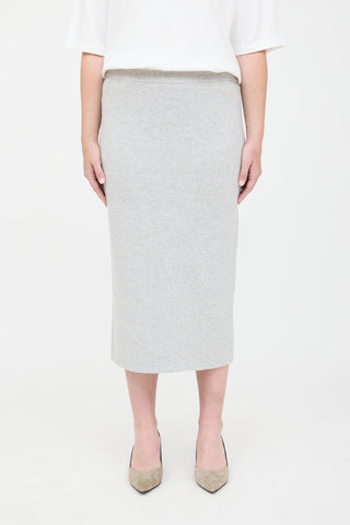 Black Goat Cashmere Pencil Skirt