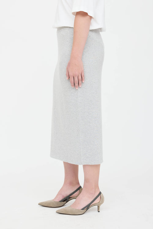 Black Goat Cashmere Pencil Skirt