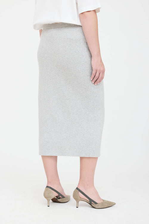 Black Goat Cashmere Pencil Skirt