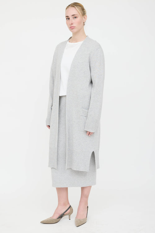 Black Goat Cashmere Pencil Skirt